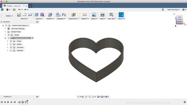 How to 3D Model a Cookie Cutter in Fusion 360 (for 3D Printing) смотреть онлайн