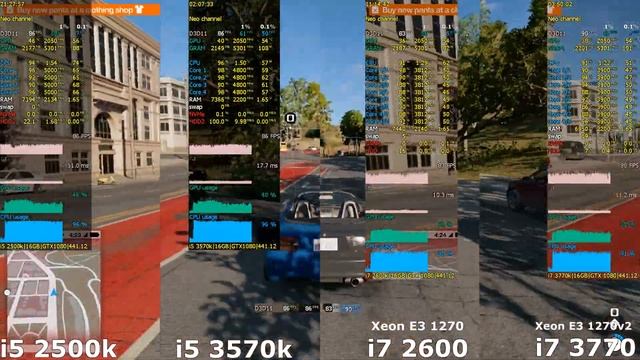 I5 2500k OC Vs I5 3570k OC Vs I7 2600 (E3 1270) Vs I7 3770 (E3 1270v2) In 15 Games