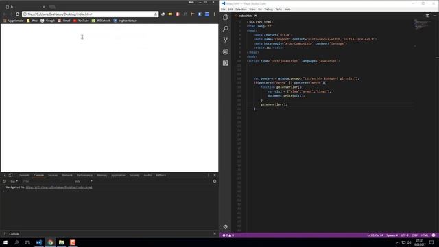 Javascript if else if ve fonksiyonlarla gelismis Örnek смотреть онлайн