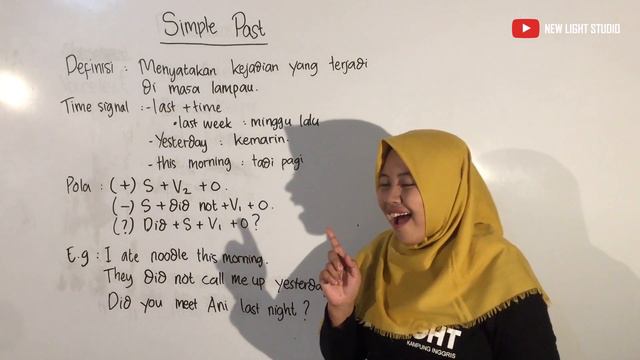 Belajar Grammar Pemula SIMPLE PAST | Miss Vina NEW LIGHT KAMPUNG INGGRIS смотреть онлайн