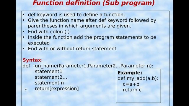 Functions in Python Programming Part - I with an example and demo explained in Tamil смотреть онлайн