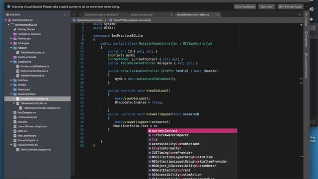 Xamarin IOS SQLite 7 PrepareForSegue смотреть онлайн