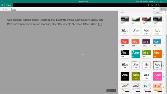 MS Sway Tutorial - Lesson 13 - Sway Styles and Remix Option смотреть онлайн