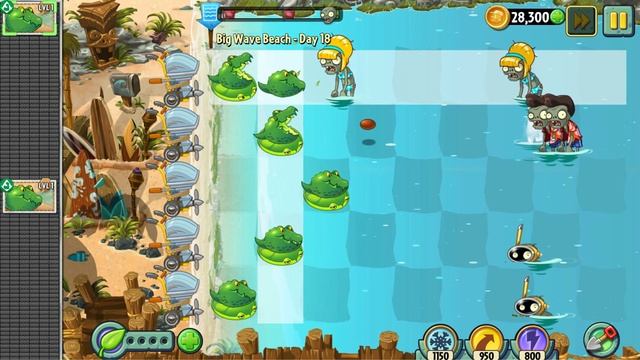 Plants vs Zombies 2 - BIG WAVE BEACH (All Levels) [4K HD] смотреть онлайн