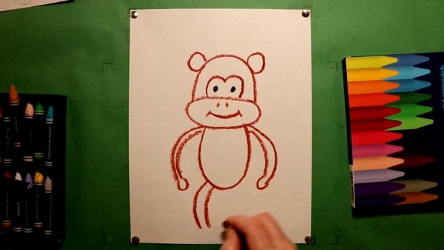 Урок рисования для детей "ОБЕЗЬЯНА?"^Как нарисовать ОБЕЗЬЯНУ^ПОШАГОВОЕ РИСОВАНИЕ смотреть онлайн