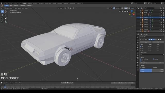 Back to the Future DeLorean - Blender 2.8 Low Poly 3D Modeling Tutorial смотреть онлайн
