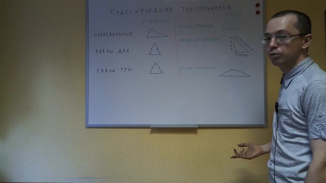 Классификация треугольников по сторонам и по углам смотреть онлайн