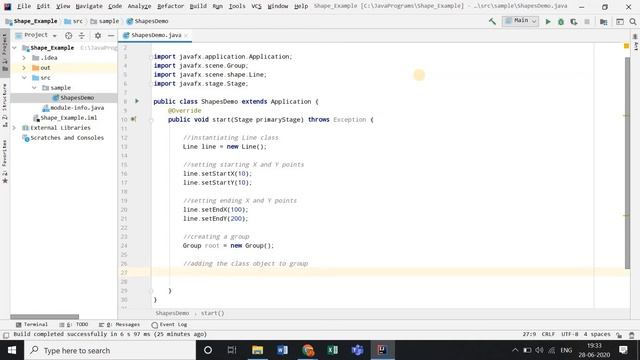 Drawing a LINE using JavaFx | Shapes in Java смотреть онлайн