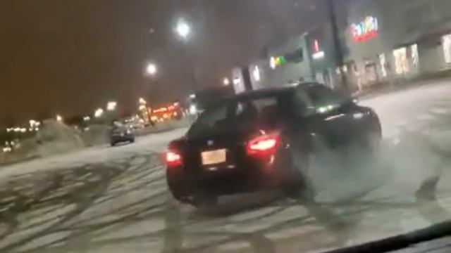 E60 BMW 550I Drifting In The Snow