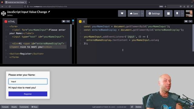 How to listen to input value changes in JavaScript смотреть онлайн