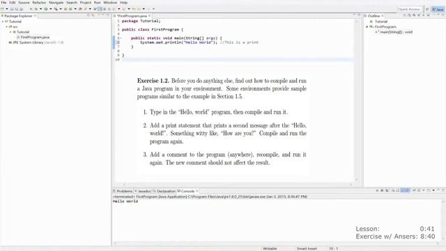 Think Java: Chapter 1 | "Hello World" Program смотреть онлайн