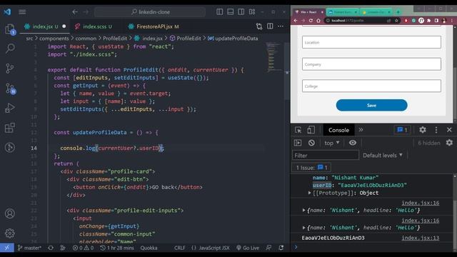 Build a Linkedin Clone using React and Firebase - Creating the Profile Page смотреть онлайн