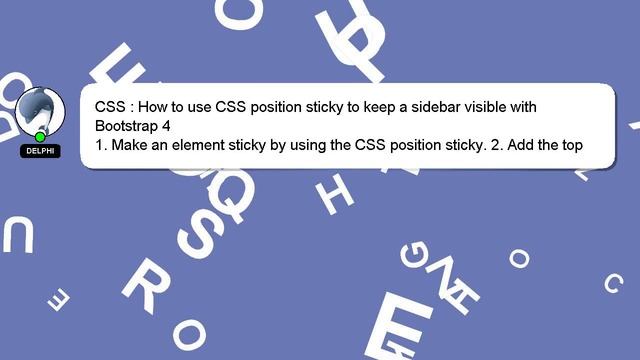 CSS : How to use CSS position sticky to keep a sidebar visible with Bootstrap 4 смотреть онлайн