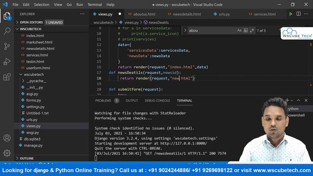 Display News in Detail Page with Dynamic URL | Django Project - in Hindi #42 смотреть онлайн