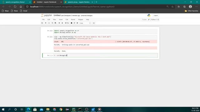 Convert the video file into audio file then into text using python смотреть онлайн