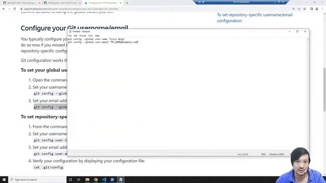 Set Default Git user name and and email in Windows смотреть онлайн