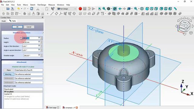 FreeCAD 0.21 Beginners Tutorial: Practical Exercise 121 (PartDesign, Sketcher, Curves)