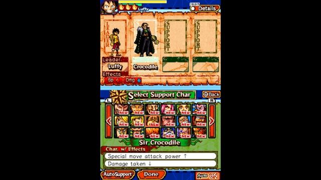 One Piece Gigant Battle DS - All Characters  All Supports English HD