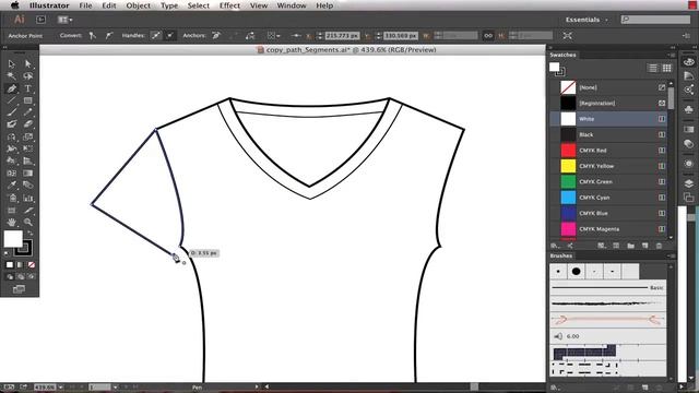 Drawing Fashion Flats in Adobe Illustrator Method #4: Copy Path Segment смотреть онлайн
