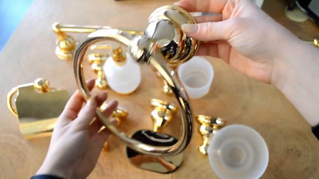 Обзор серии аксессуаров для ванной комнаты Lux с позолотой 24 карата