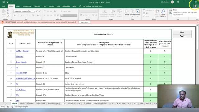 Downloading Excel Utility dated 12-09-2022 for Filing ITR of AY 2022-23 from www.incometax.gov.in смотреть онлайн