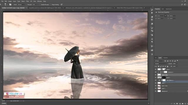 Reflect and Rain effect Photo Manipulation in Photoshop смотреть онлайн