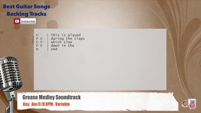 🎙 Grease Medley / Megamix Vocal Backing Track with chords and lyrics смотреть онлайн