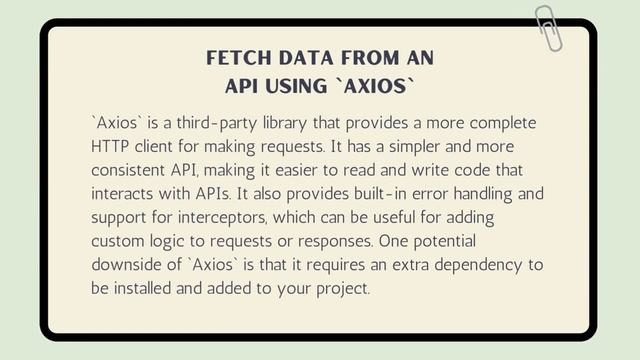 Lesson 2: Fetch or Axios and How to Use Them. смотреть онлайн