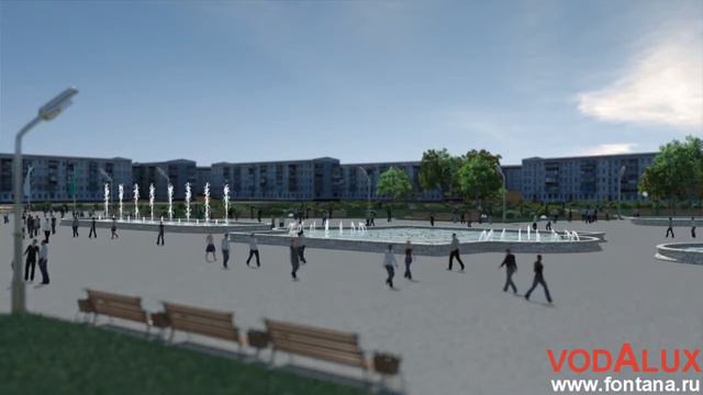Визуализация фонтанного комплекса в Казахстане смотреть онлайн
