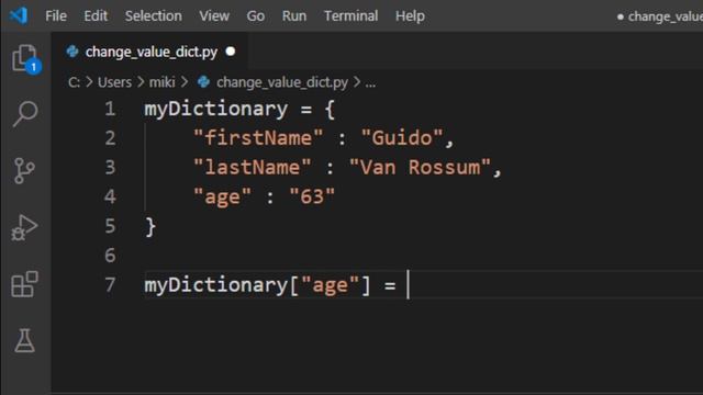 How to change a value in Dictionary in Python смотреть онлайн