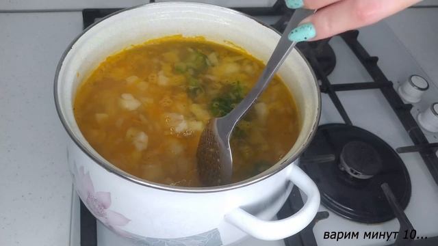 Лёгкий суп с печенью, брокколи и цветной капустой. смотреть онлайн