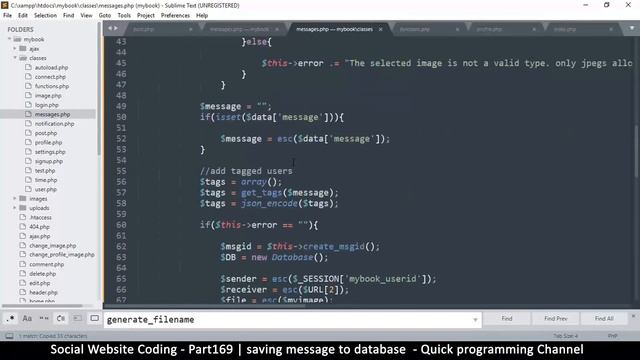Social Website from scratch - Part 169 - Saving message to database | OOP PHP with MYSQL Database смотреть онлайн