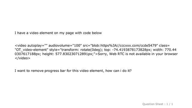 HTML : Remove progress bar from html5 video player in full screen смотреть онлайн