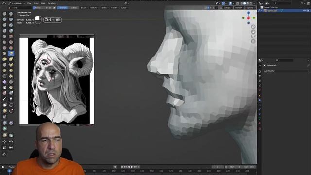 Horny girl sculpt in Blender смотреть онлайн
