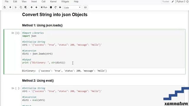 How to convert string to JSON object-using JSON.loads() смотреть онлайн