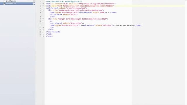 XSLT & XML Breakfast Menu Example from W3Schools смотреть онлайн
