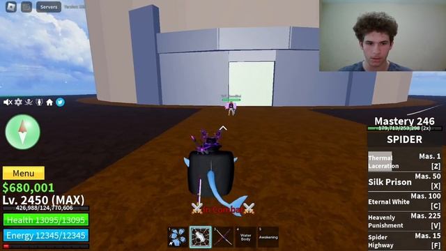 Blox Fruits Spider Fruit Showcase Awakened And Unawakend (ROBLOX)