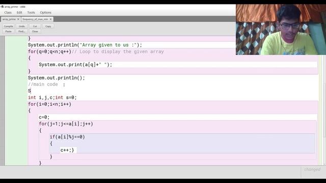 Program to calculate sum and replace all prime numbers by 0 and print the modified array in java смотреть онлайн