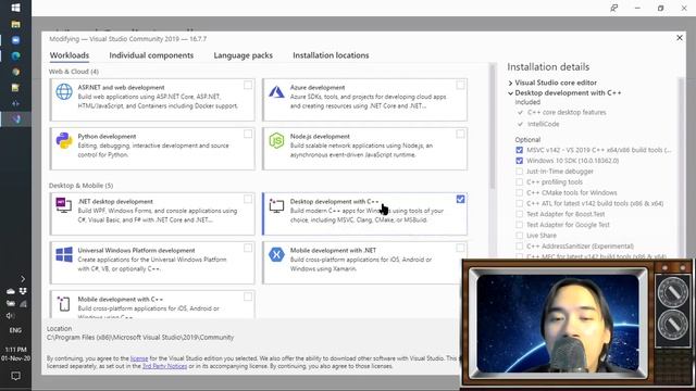 Install Free Visual Studio Community 2019 for C++ Windows Development in 2020 | Dr Cat Can Code смотреть онлайн