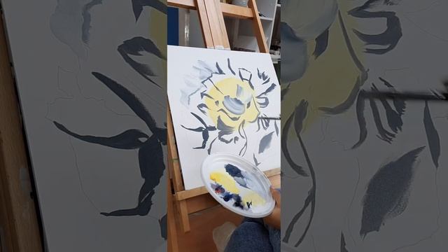 Рисуем пион маслом @art_murz смотреть онлайн