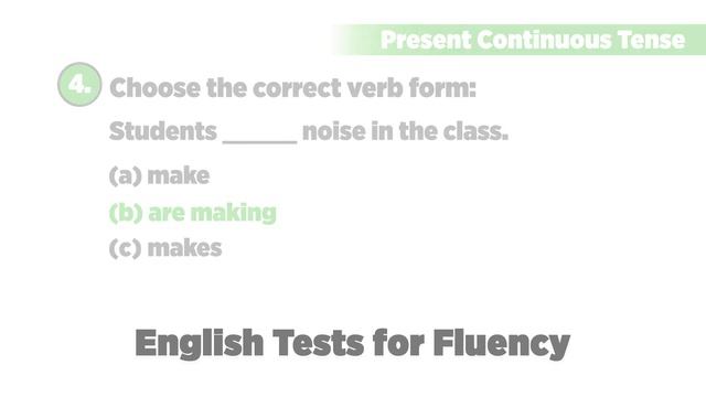 Present Continuous Tense English Grammar Test | EnglishTestForFluency смотреть онлайн