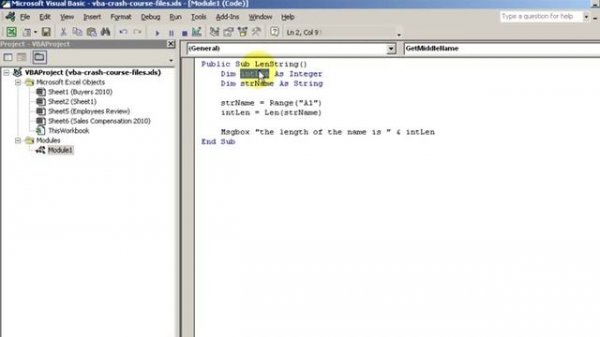 Test Length Of Text String - VBA Len Function