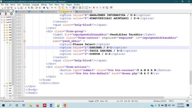 WEB SERVICE 5 : Menampilkan Data Dosen Format JSON Dengan CRUD PHP Dan Bootstrap смотреть онлайн