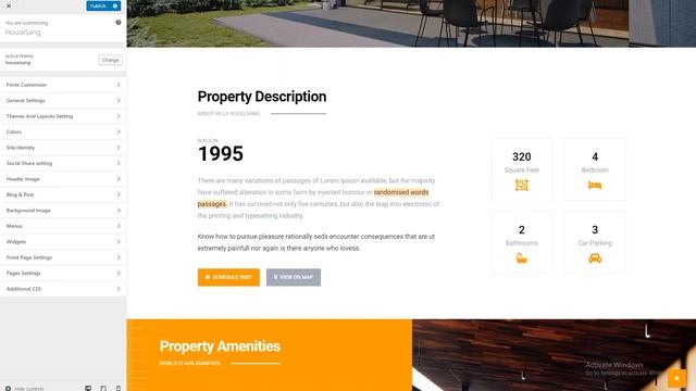 Housesang Single Property WP Theme Overview - How to Use Customizer in WordPress - Themelexus смотреть онлайн
