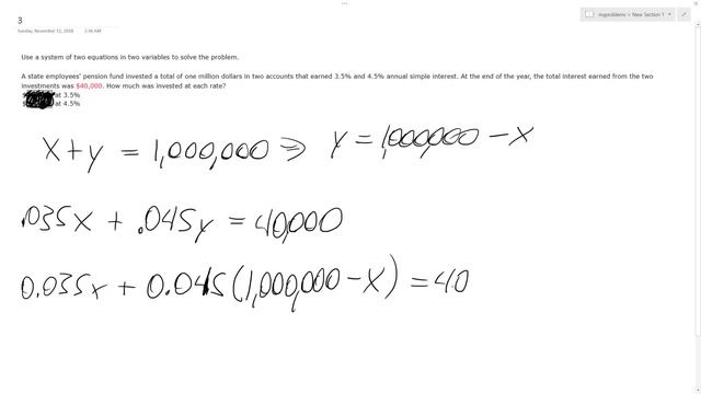 a total of one million dollars in two accounts that earned 3.5% and 4.5% annual simple interest смотреть онлайн