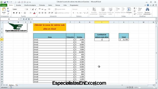 Cómo cálcular la suma de valores más altos en Excel смотреть онлайн