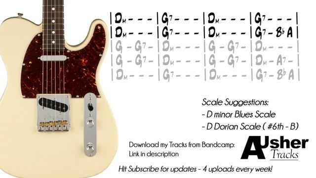 Smooth Blues Groove in D minor | Guitar Backing Track смотреть онлайн