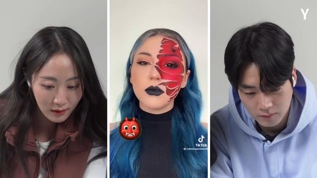 틱톡 ‘Emoji Makeup’ 챌린지를 처음 본 한국인 남녀의 반응 | Y смотреть онлайн