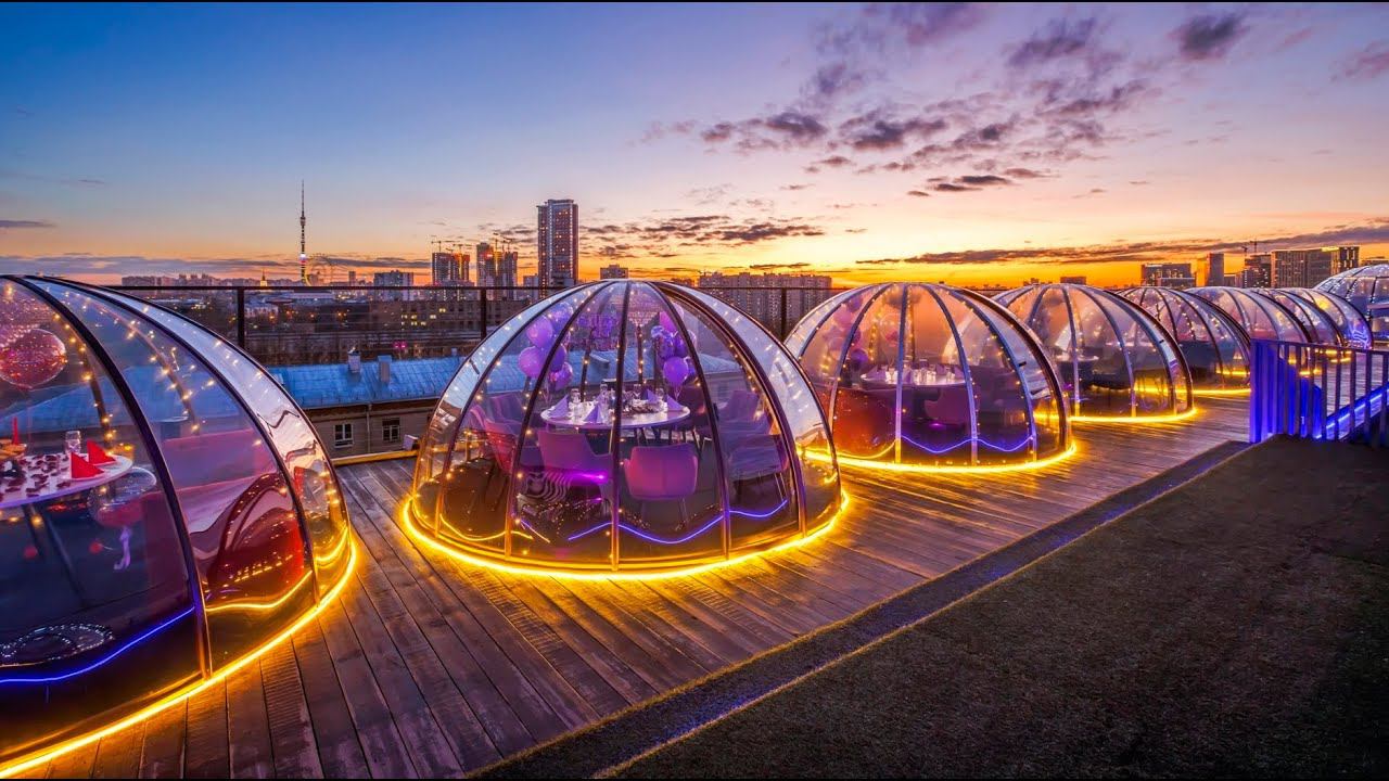 Купольные беседки RoofTop на ВДНХ с панорамным видом на Москву смотреть онлайн