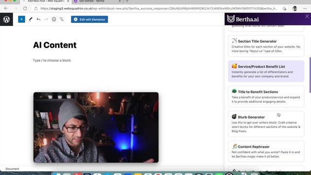 AI Writing Content for Wordpress with Bertha.ai and works with Elementor - Super Easy to Use смотреть онлайн